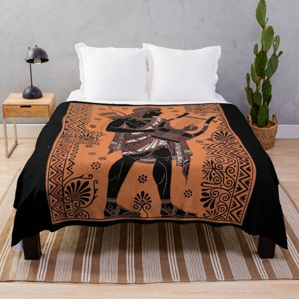 Item preview, Apollo Greek God Black Figure Pottery Ancient Terracotta Graphic Print designed and sold by FreiherrPK.