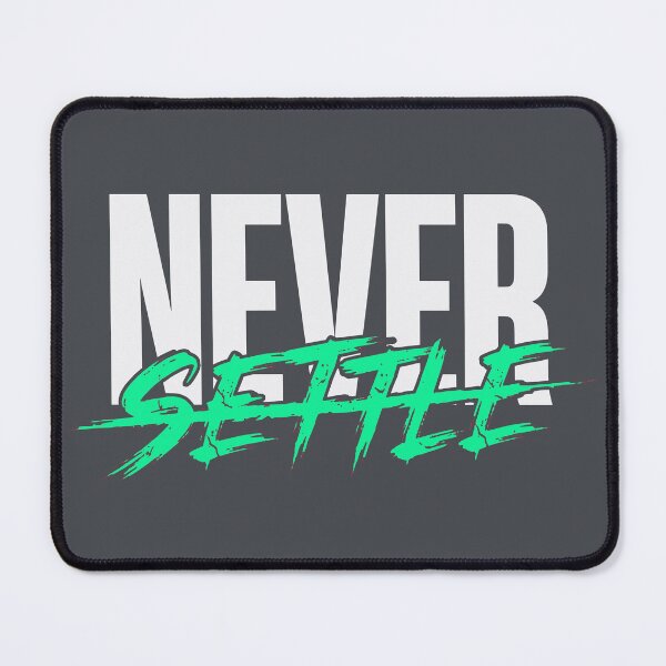 Item preview, Never Settle (Bright Mint) - Modern Athletic Streetwear Typography designed and sold by RetroNeon.