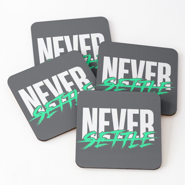 Item preview, Never Settle (Bright Mint) - Modern Athletic Streetwear Typography designed and sold by RetroNeon.
