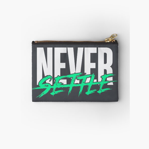 Aperçu de l'œuvre Never Settle (Menthe vive) - Typographie streetwear athlétique moderne créée et vendue par RetroNeon.