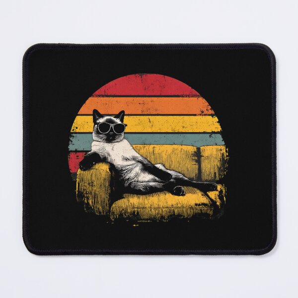 Item preview, Retro Siamese Cat Lounging on Sofa with Sunglasses Sunset designed and sold by Dmo3HarkoArt.