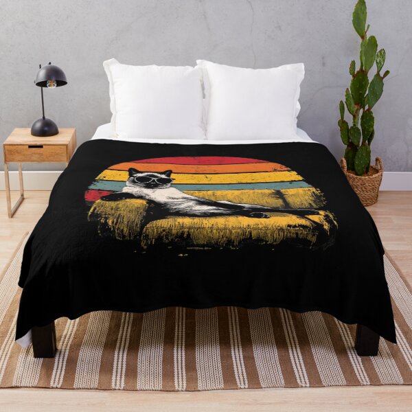 Item preview, Retro Siamese Cat Lounging on Sofa with Sunglasses Sunset designed and sold by Dmo3HarkoArt.