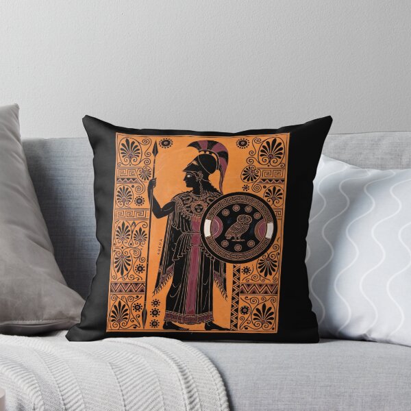 Item preview, Athena Greek Goddess Black Figure Pottery Ancient Terracotta Graphic Print designed and sold by FreiherrPK.