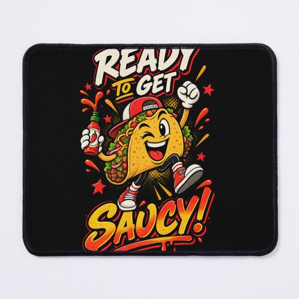 Item preview, Ready to Get Saucy – Funny Taco Mascot Illustration designed and sold by @SHINTOSARTSTORE.