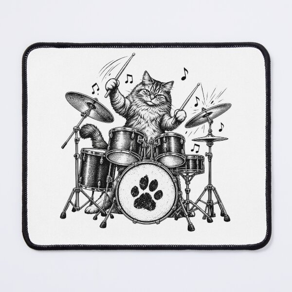 Item preview, Cat Playing Drums | Funny Drummer Cat | Cute Animal Musician designed and sold by ZIGLWORKS.