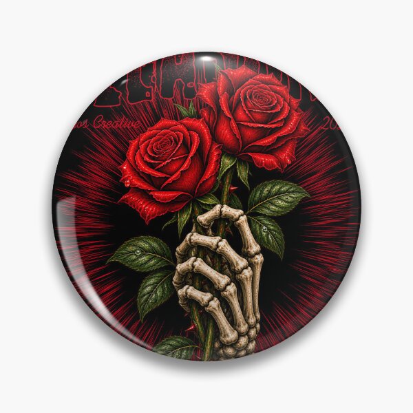 Artikelvorschau, Lustvolle Skeletthand hält rote Rosen – dunkle, gotische Ästhetik entworfen und verkauft von Kimos Creative Store.