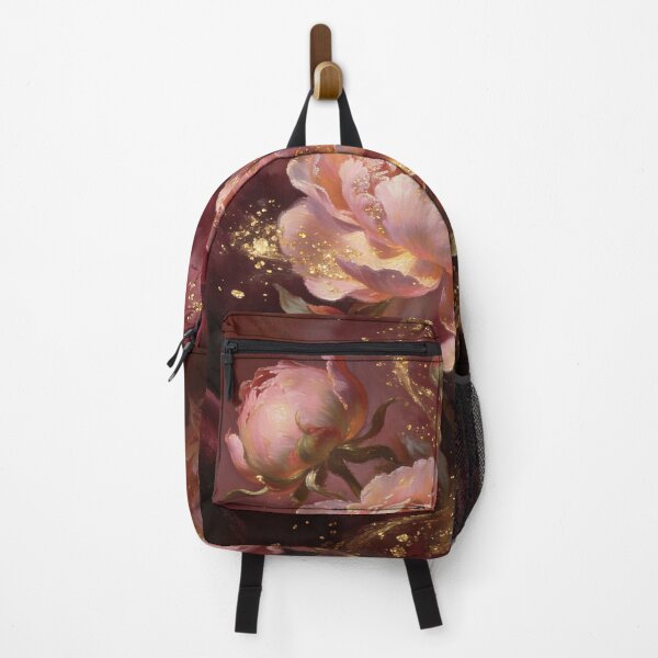 Item preview, Golden Dust Burgundy Peonies Baroque Oil Painting designed and sold by DMarquiseArt.
