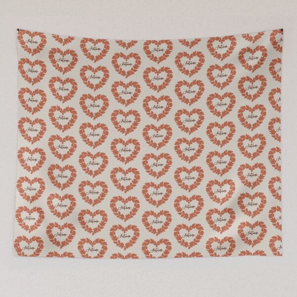 Item preview, Cozy Autumn Heart Leaves Wreath Fall Season Design designed and sold by BayliloArtist.
