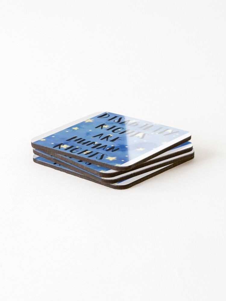 Thumbnail 4 of 5, Coasters (Set of 4), Disability Rights Are Human Rights designed and sold by ECreates.