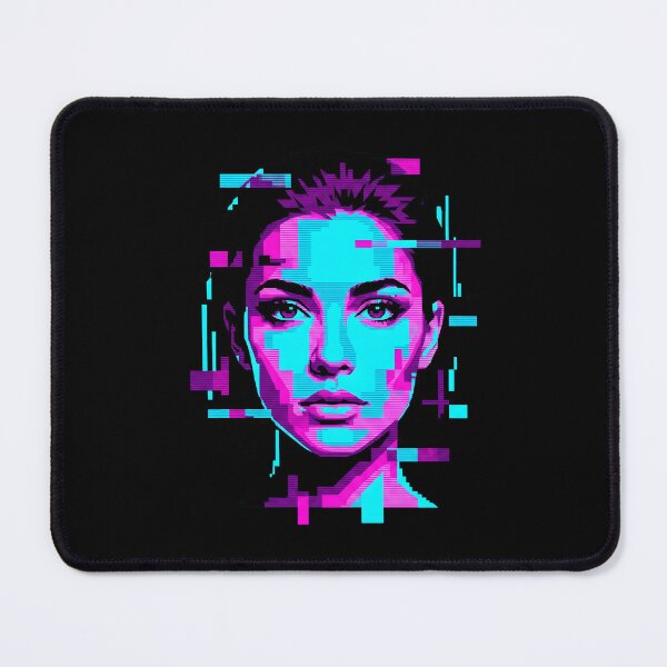 Item preview, Vaporwave Glitch Art Female Portrait designed and sold by MarCinu Art.