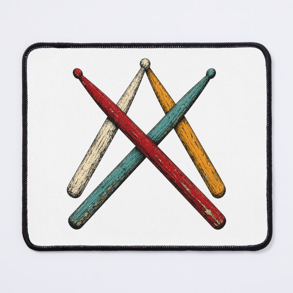 Item preview, Crossed Drumsticks | Distressed Drum Sticks | Colorful Vintage Drummer designed and sold by ZIGLWORKS.