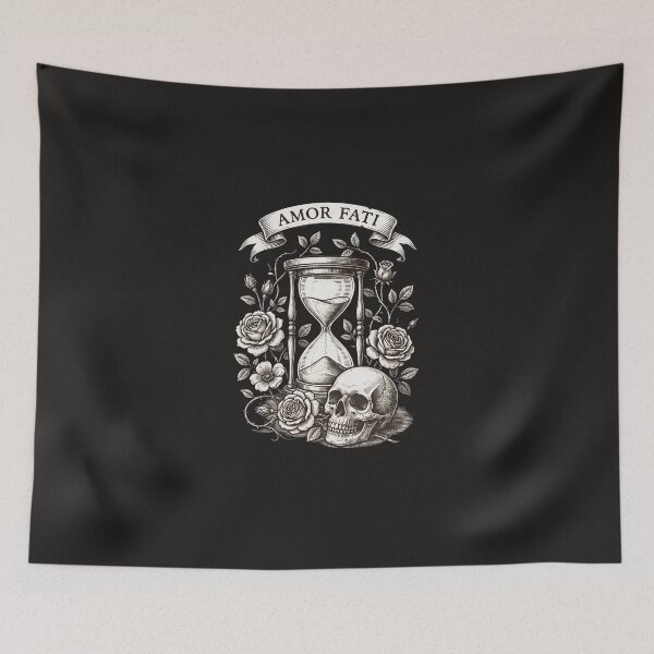 Item preview, Amor Fati Stoic Philosophy Vintage Engraving Hourglass Art designed and sold by Eidos [][][] ~εἶδος~.