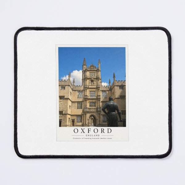 Item preview, Oxford Historic Courtyard Travel Poster | Oxford University Fine Art Print | England Architecture Wall Decor designed and sold by Wandered North.