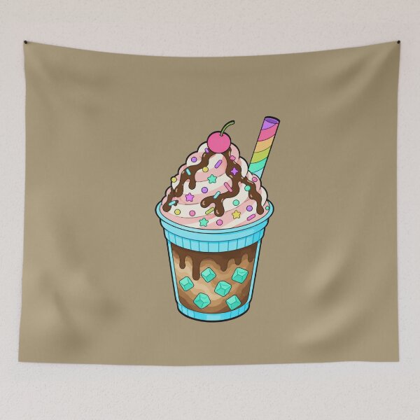 Item preview, Cute Rainbow Iced Coffee – Sweet Pastel Drink designed and sold by Aimetoi.