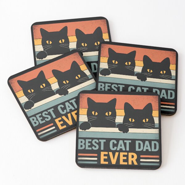 Item preview, Best Cat Dad Ever Retro Vintage Black Cats designed and sold by Dmo3HarkoArt.