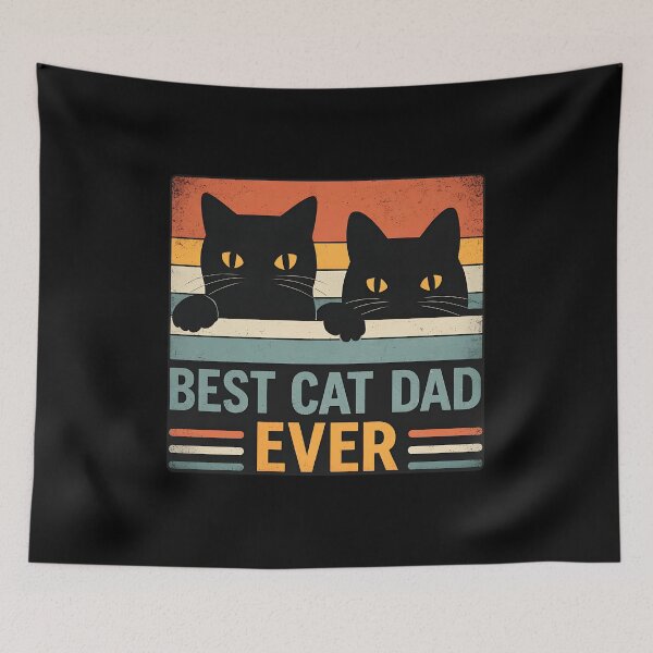 Item preview, Best Cat Dad Ever Retro Vintage Black Cats designed and sold by Dmo3HarkoArt.