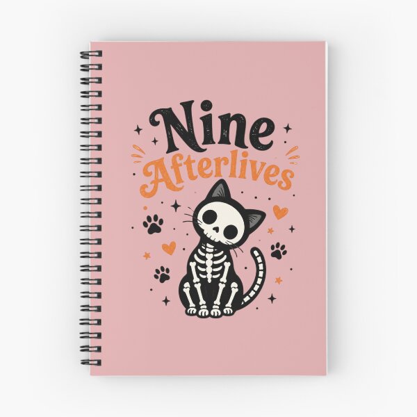 Item preview, Nine Afterlives Skeleton Cat Halloween Cute Spooky Cat designed and sold by Sanika arts .