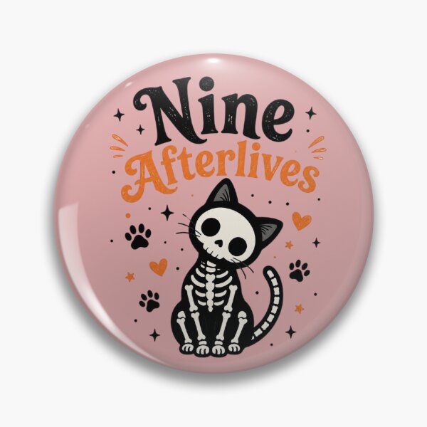 Item preview, Nine Afterlives Skeleton Cat Halloween Cute Spooky Cat designed and sold by Sanika arts .