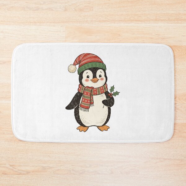 Item preview, Vintage Christmas Penguin with Santa Hat  designed and sold by SOUFIANE1991.