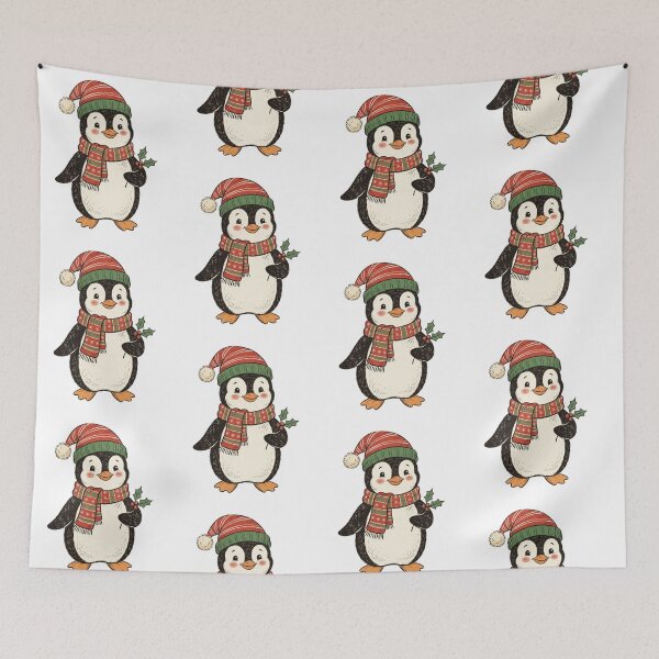 Item preview, Vintage Christmas Penguin with Santa Hat  designed and sold by SOUFIANE1991.