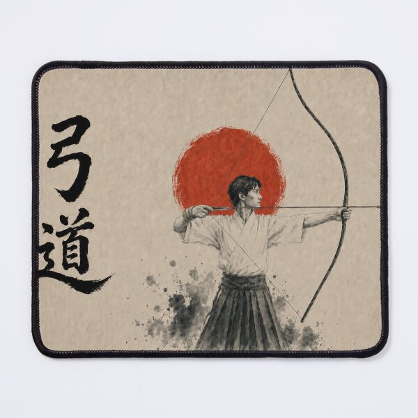 Item preview, Kyudo 弓道 - Japanese Archery Sumi-e Ink Painting designed and sold by KeisJapan.