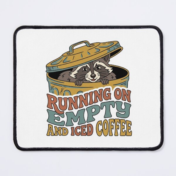 Item preview, Running On Empty And Iced Coffee Retro Raccoon Trash Panda Introvert Humor designed and sold by raedattia.