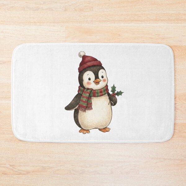 Item preview, Vintage Christmas Penguin with Santa Hat  designed and sold by SOUFIANE1991.