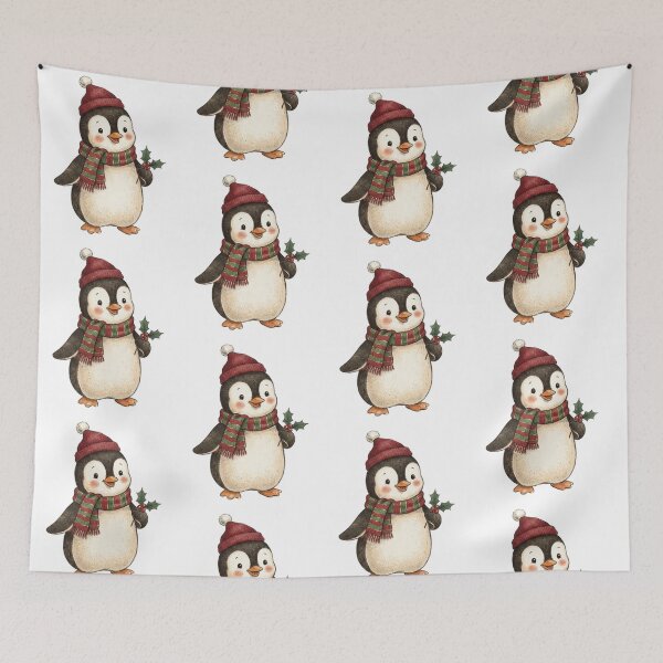 Item preview, Vintage Christmas Penguin with Santa Hat  designed and sold by SOUFIANE1991.