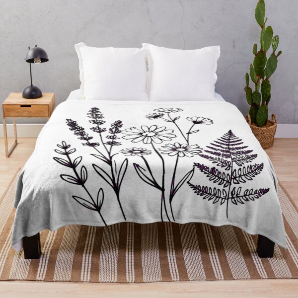 Item preview, Wildflower and Fern Botanical Line Art designed and sold by Rama KLK.