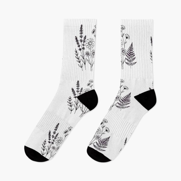 Item preview, Wildflower and Fern Botanical Line Art designed and sold by Rama KLK.