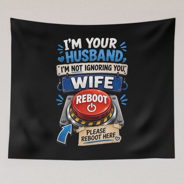 Item preview, I'm Not Ignoring You Please Reboot Me - Fun Husband Wife Reboot Button designed and sold by Genius Geek.