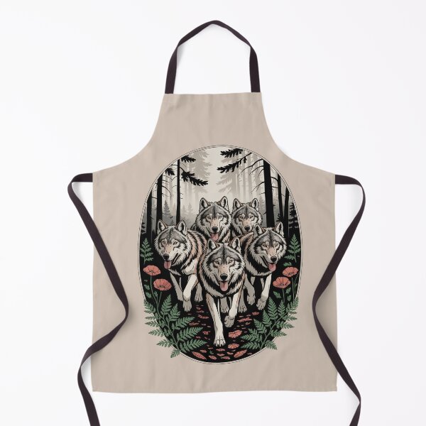 Item preview, Wolf Pack Running Through Forest Oval Illustration designed and sold by NuvoraNest.