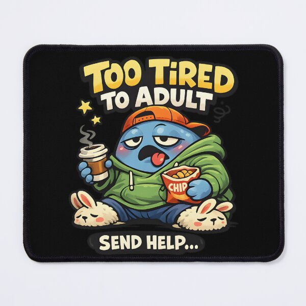 Item preview, Too Tired To Adult Send Help Funny Lazy Coffee Snacker designed and sold by MCV-Designs.