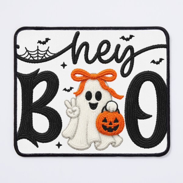 Item preview, Hey Boo Crochet Ghost – Cute Halloween Design designed and sold by BackTWO.