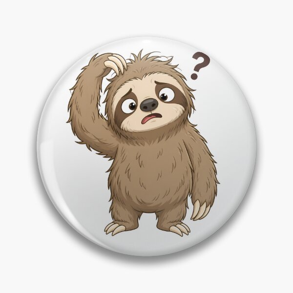 Item preview, Confused sloth – question mark motif designed and sold by design-rebell.