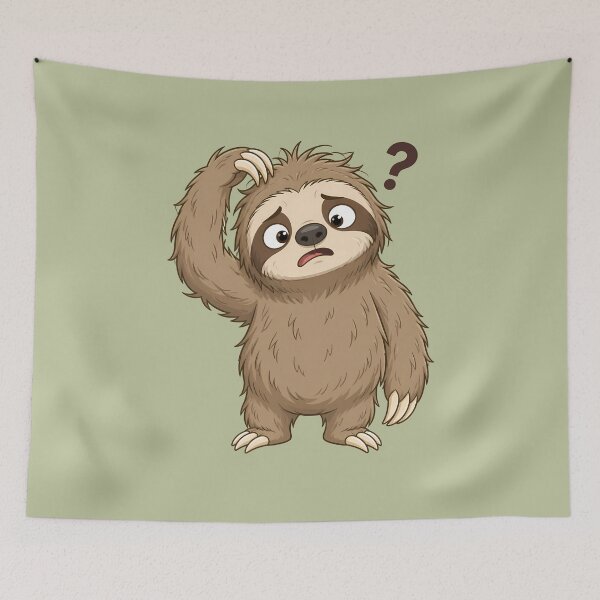 Item preview, Confused sloth – question mark motif designed and sold by design-rebell.