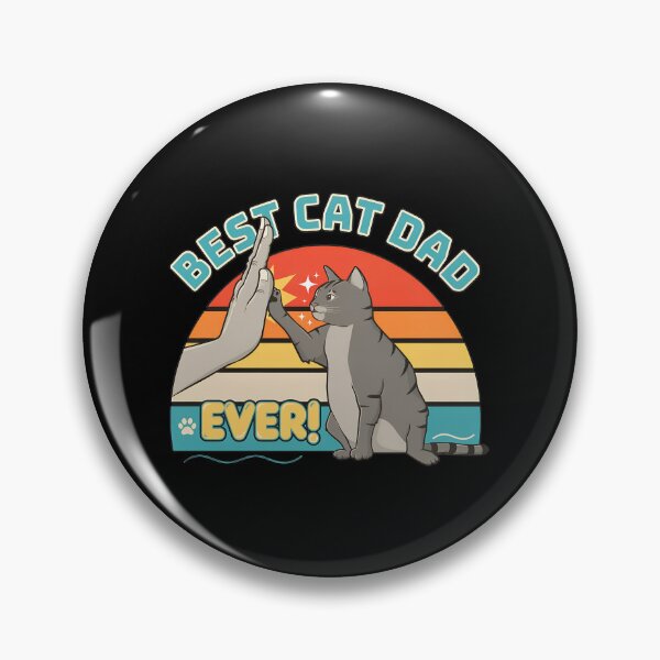 Item preview, Best Cat Dad Ever High Five Retro Sunset Feline designed and sold by Dmo3HarkoArt.