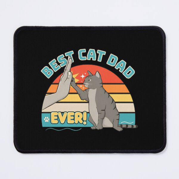 Item preview, Best Cat Dad Ever High Five Retro Sunset Feline designed and sold by Dmo3HarkoArt.