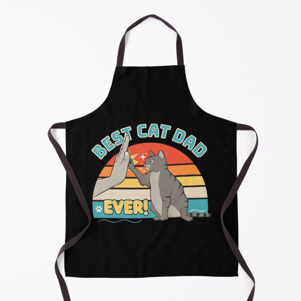 Aperçu de l'œuvre Meilleur papa chat du monde ! High Five Retro Sunset Feline créée et vendue par Dmo3HarkoArt.