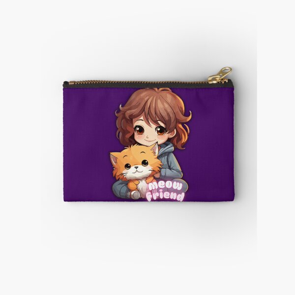 Item preview, Cute Anime Girl with Ginger Cat Meow Friend designed and sold by unboxedbyJuls.