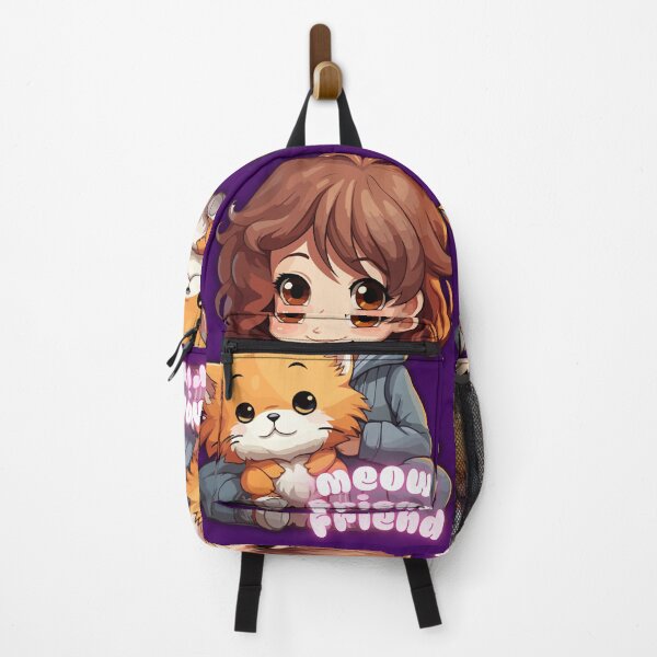 Item preview, Cute Anime Girl with Ginger Cat Meow Friend designed and sold by unboxedbyJuls.