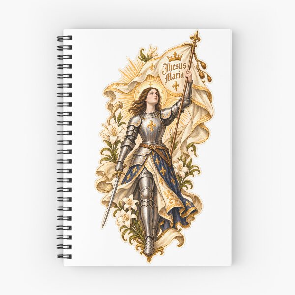Item preview, St. Joan of Arc Vintage Holy Card Catholic T-Shirt designed and sold by PrayerWarriorUSA.