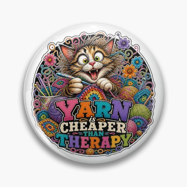 Item preview, Yarn Is Cheaper Than Therapy Funny Cat designed and sold by Wilcox PhotoArt.