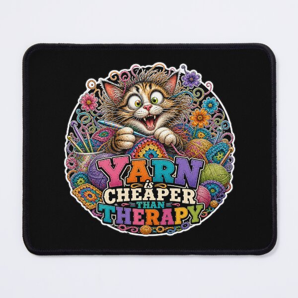 Item preview, Yarn Is Cheaper Than Therapy Funny Cat designed and sold by Wilcox PhotoArt.