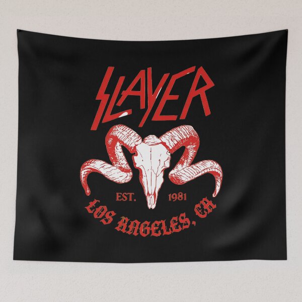 Item preview, Slayer Ram Skull Est 1981 Los Angeles CA Metal-3 designed and sold by PaintingFirsa.