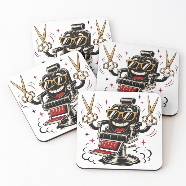 Item preview, Funny Retro Cartoon Barber Chair with Scissors Design designed and sold by Barber MD Culture.