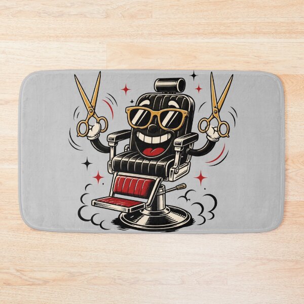 Item preview, Funny Retro Cartoon Barber Chair with Scissors Design designed and sold by Barber MD Culture.
