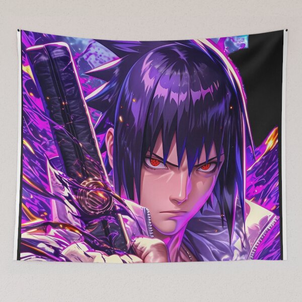 Item preview, Purple Shadow Swordsman – Dark Anime Inspired Warrior Neon Fantasy Art designed and sold by Dyan4.