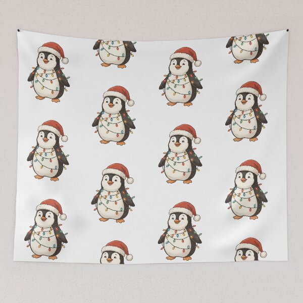 Item preview, Vintage Christmas Penguin with Santa Hat  designed and sold by SOUFIANE1991.