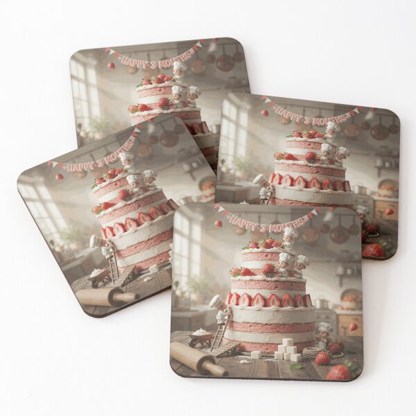 Item preview, Happy 3 Months Strawberry Cake Miniature Chefs Celebration designed and sold by MerrittLangley.